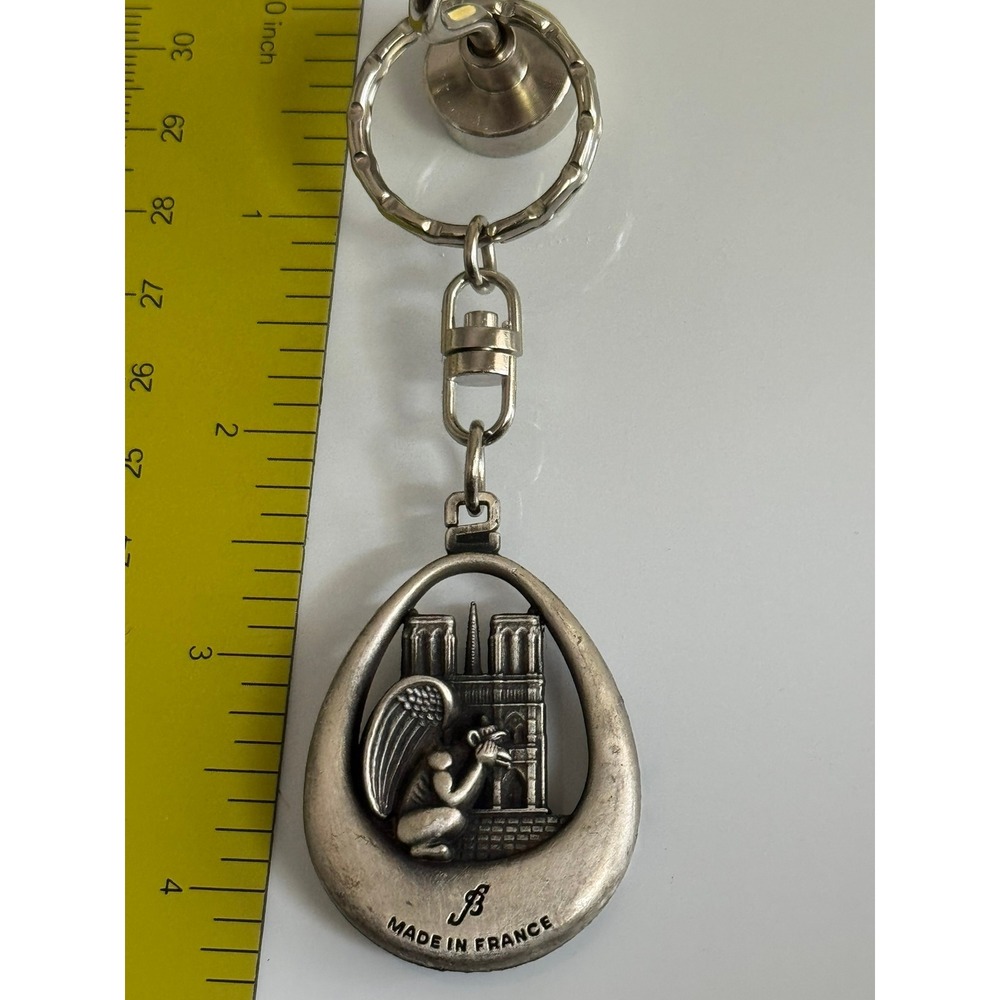 Vintage JB Made in France Notre Dame Gargoyle Paris Keychain Souvenir
